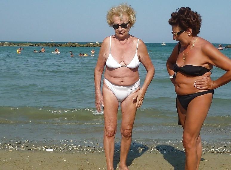 25P Granny on the beach 1