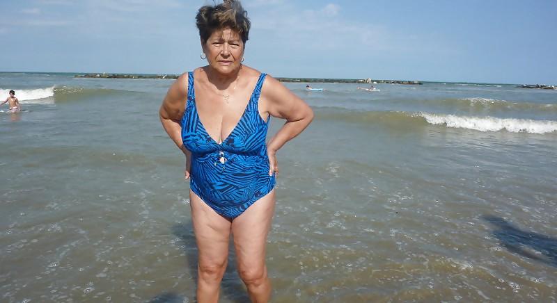 25P Granny on the beach 1