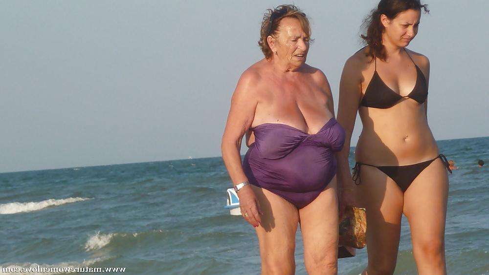 25P Granny on the beach 1