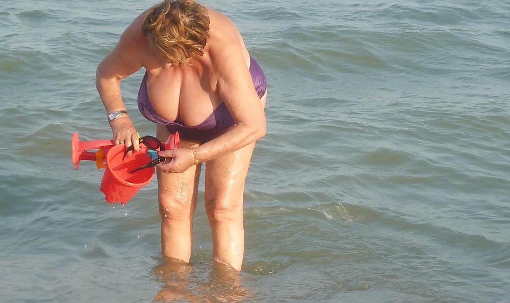 25P Granny on the beach 1