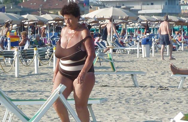 25P Granny on the beach 1