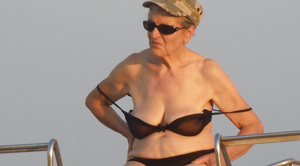 25P Granny on the beach 1