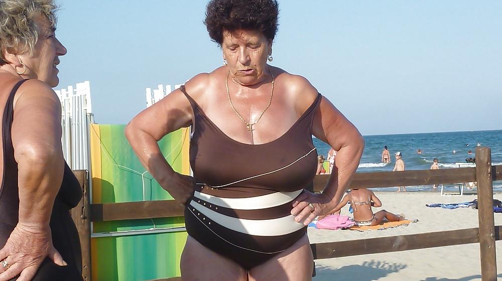 25P Granny on the beach 1