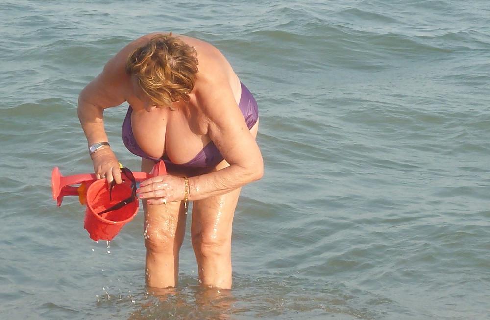 25P Granny on the beach 1