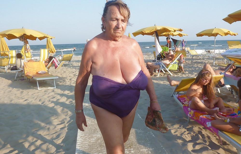 25P Granny on the beach 1