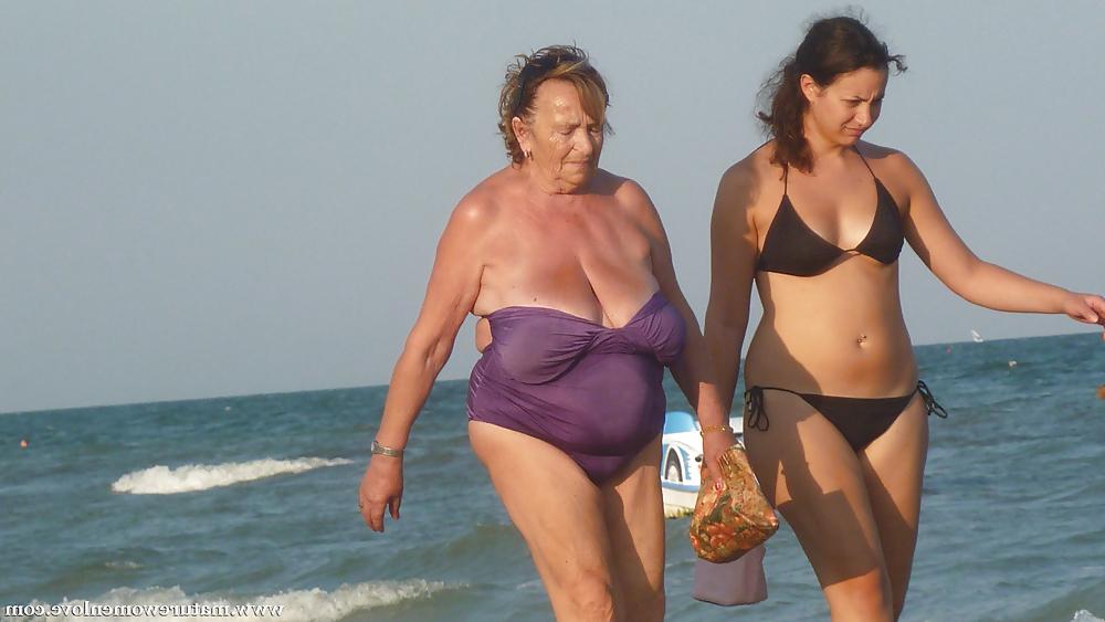 25P Granny on the beach 1