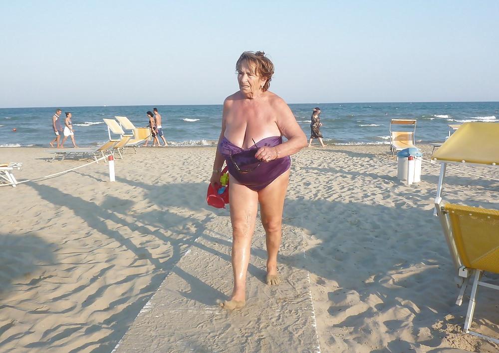 25P Granny on the beach 1