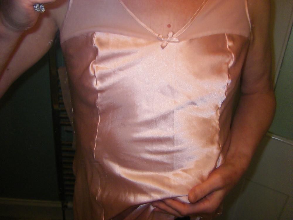 10P Pink nylon nightgown fetish
