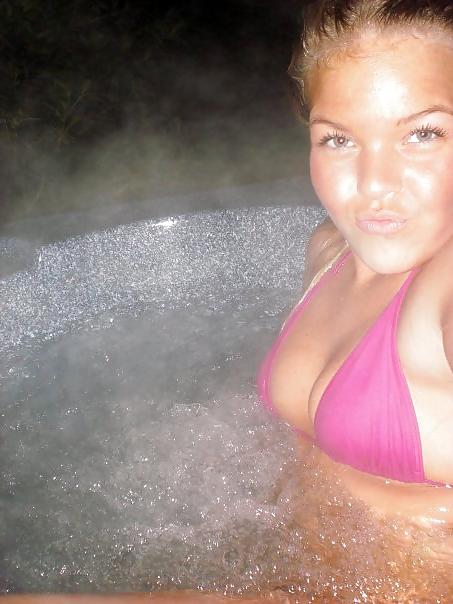 25P Blonde teen bitch slut bikini thong bww beach panties horny