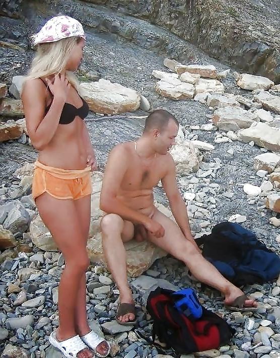25P CFNM on the beach