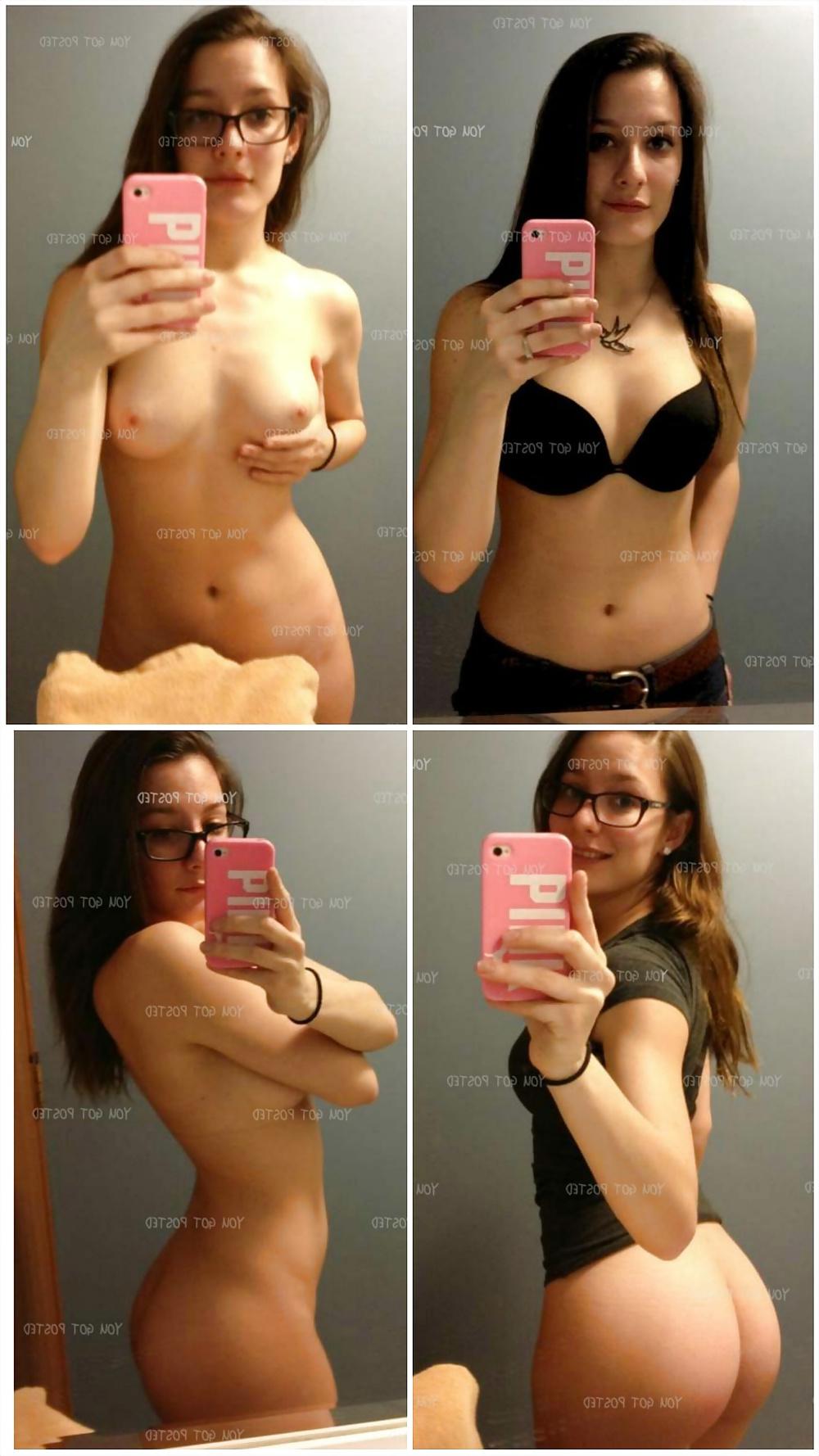 19P Teen selfies dressed undressed