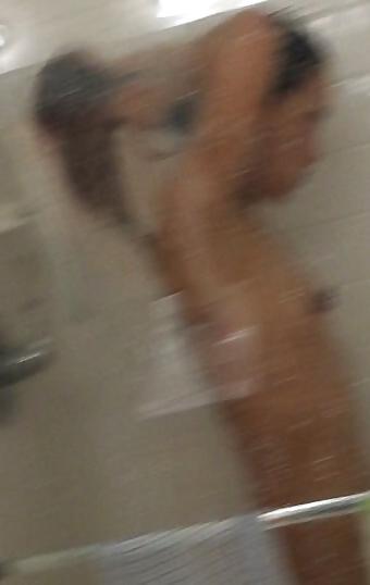25P Prude Asian MILF undressing b4 shower