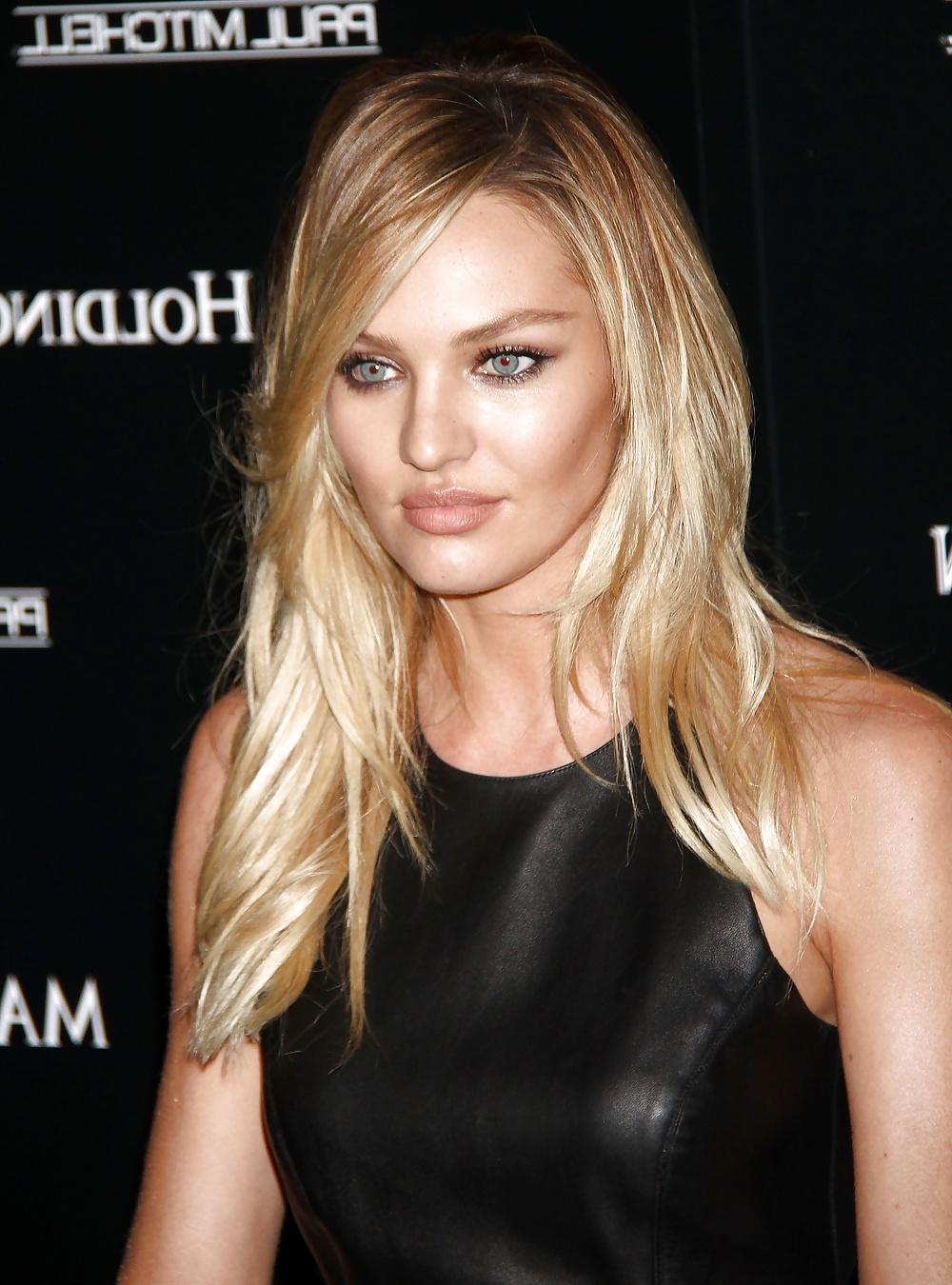 25P Candice Swanepoel in tight black leather