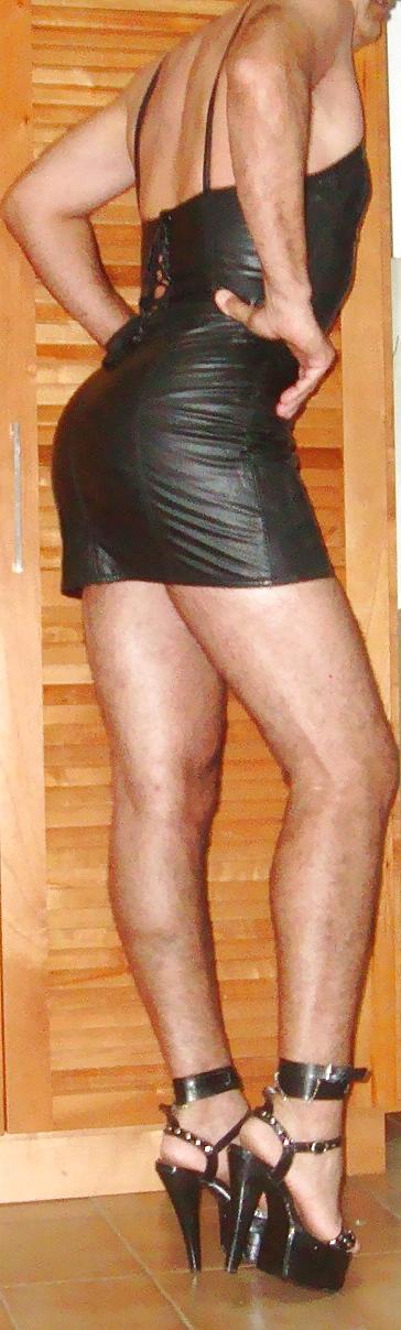 15P Tight leather dress!!!