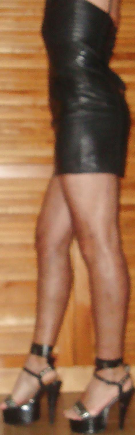 15P Tight leather dress!!!