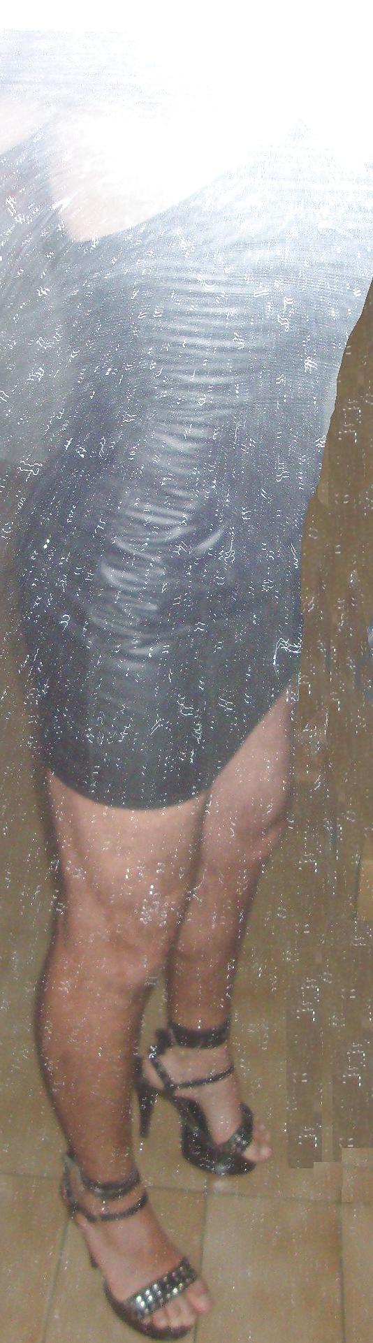 15P Tight leather dress!!!