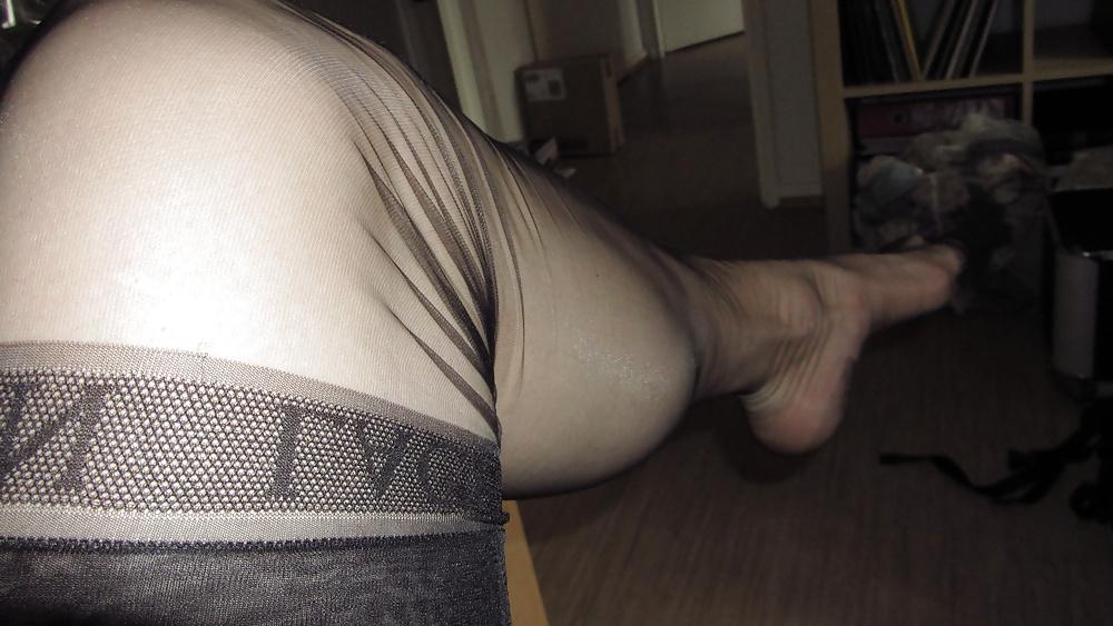 25P New Black SIL RHT Nylons With Pink Tie Side Satin Panties