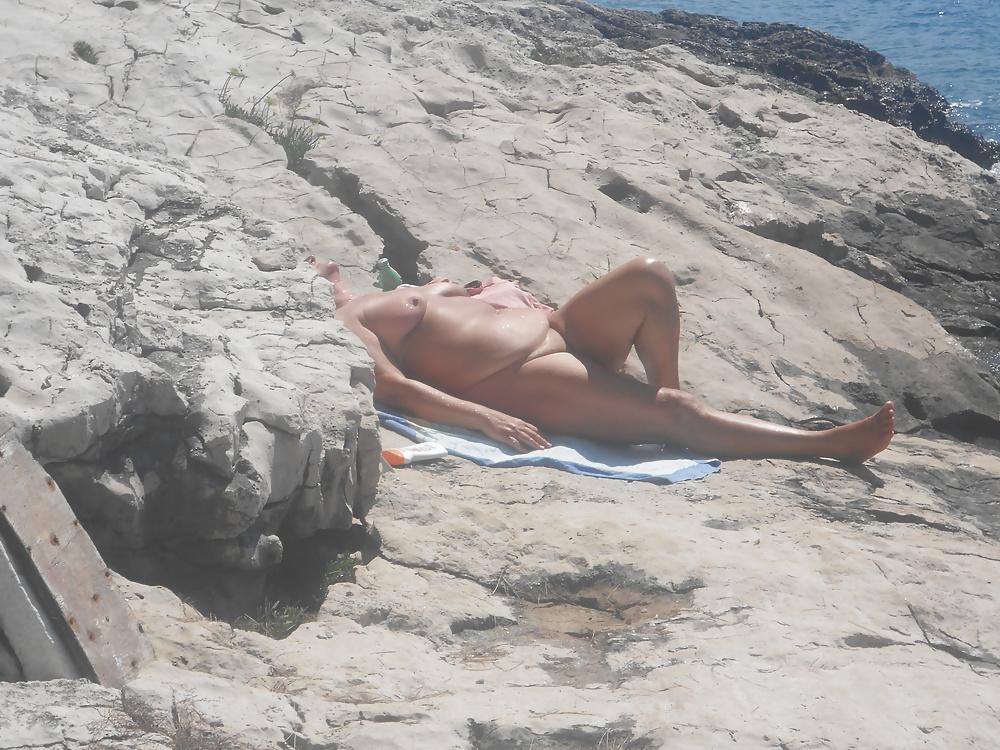 13P Granny on nude beach in Croatia