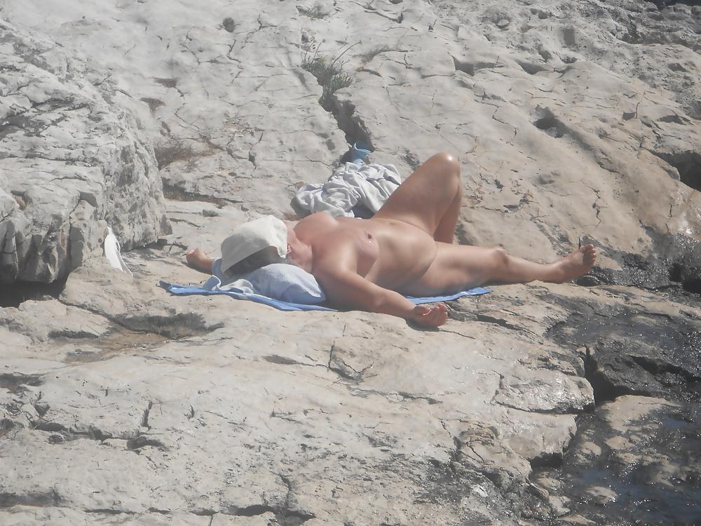 13P Granny on nude beach in Croatia