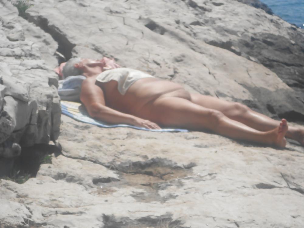 13P Granny on nude beach in Croatia