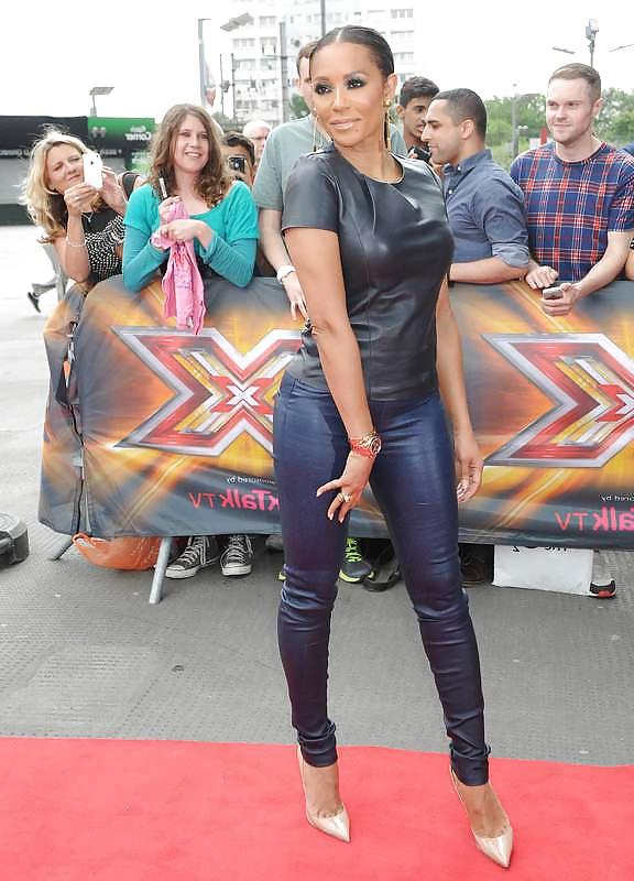 14P MEL B black leather slut 