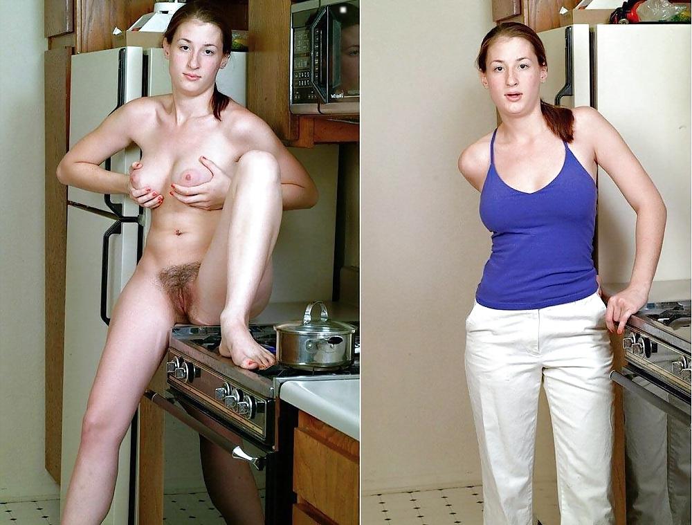 25P Nue et habille Clothed Naked woman 100