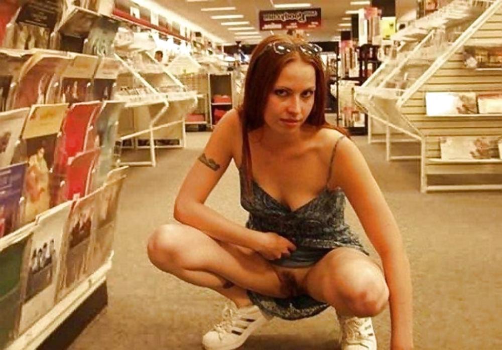 24P Bottomless and Hairy at the Shops