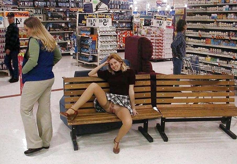 24P Bottomless and Hairy at the Shops
