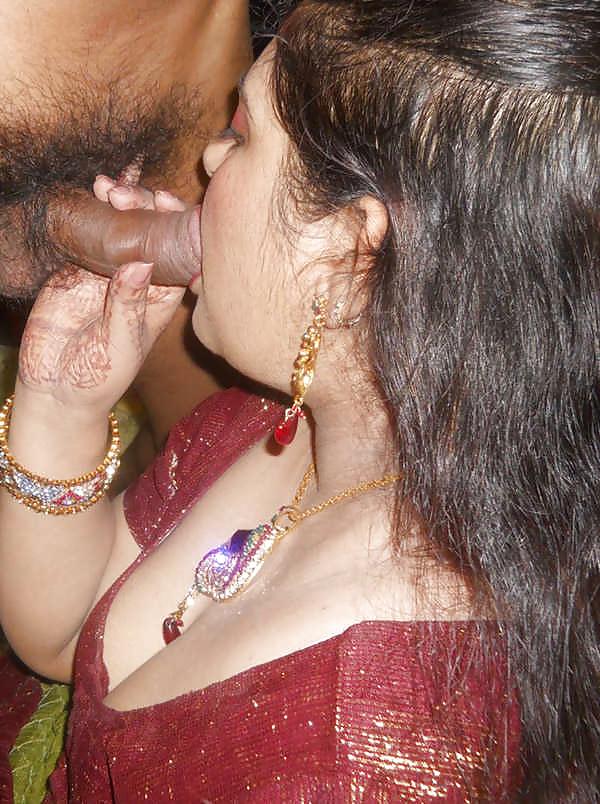 7P Desi Indian Newly married woman giving blowjob