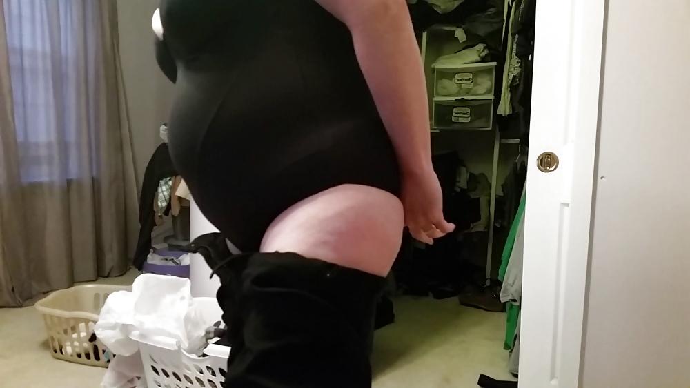 25P Wife dressed, half dressed, naked, hairy, nipples, pantyhose