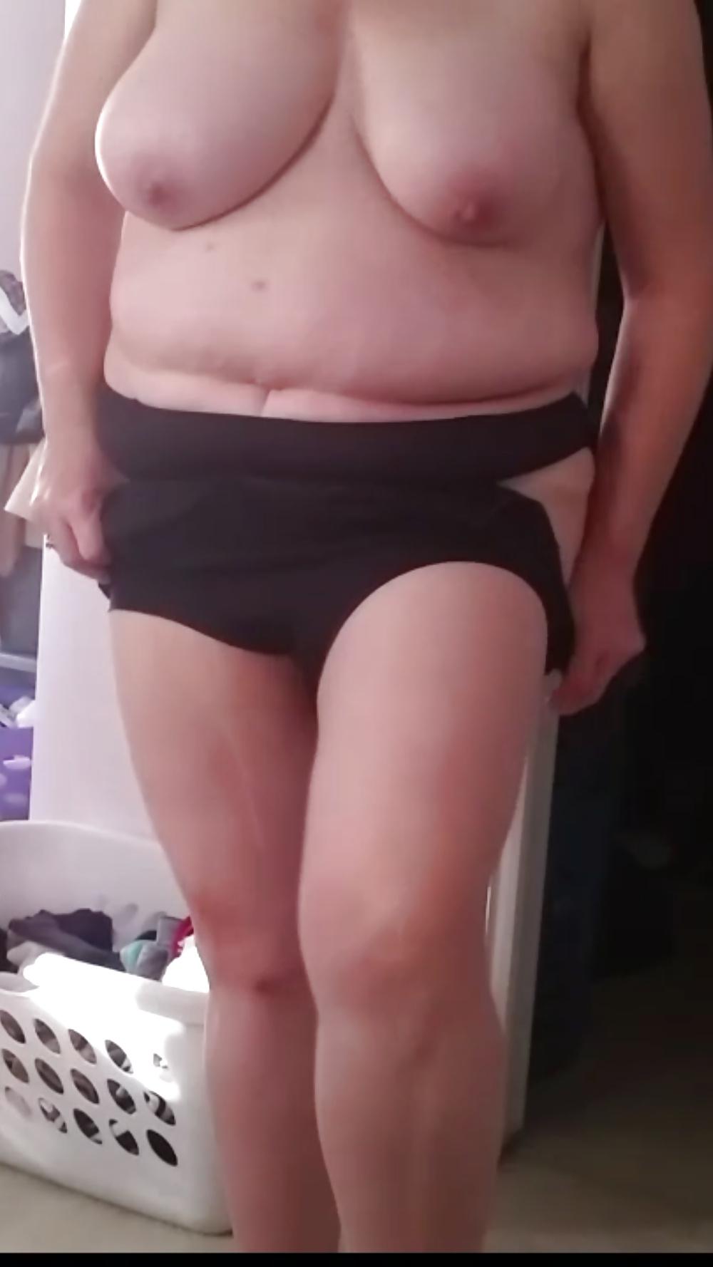 25P Wife dressed, half dressed, naked, hairy, nipples, pantyhose