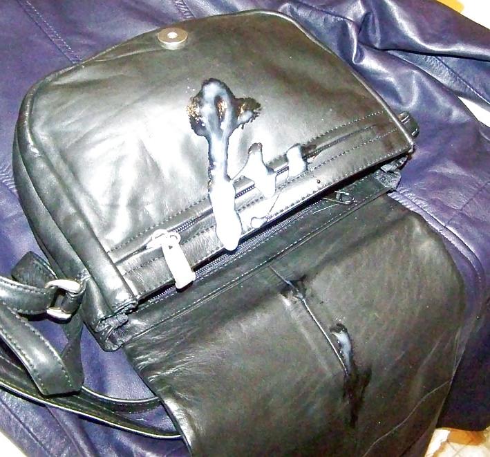 8P Leather handbag fucked 