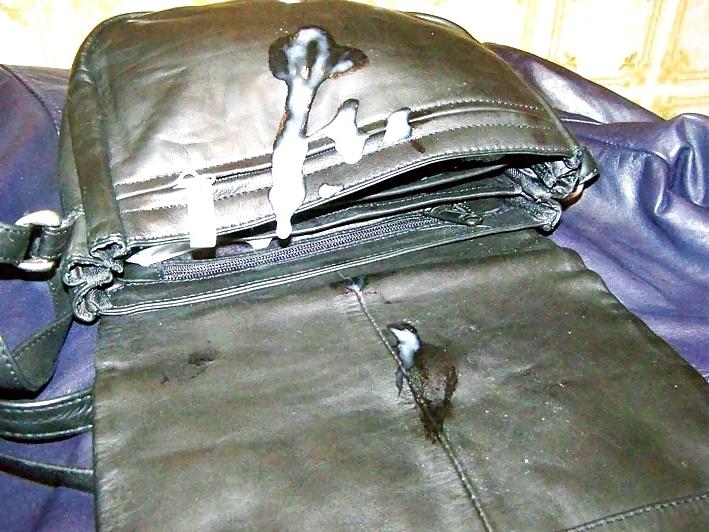 8P Leather handbag fucked 