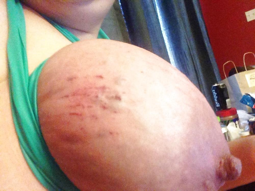 6P Tits hurt with studded leather paddle