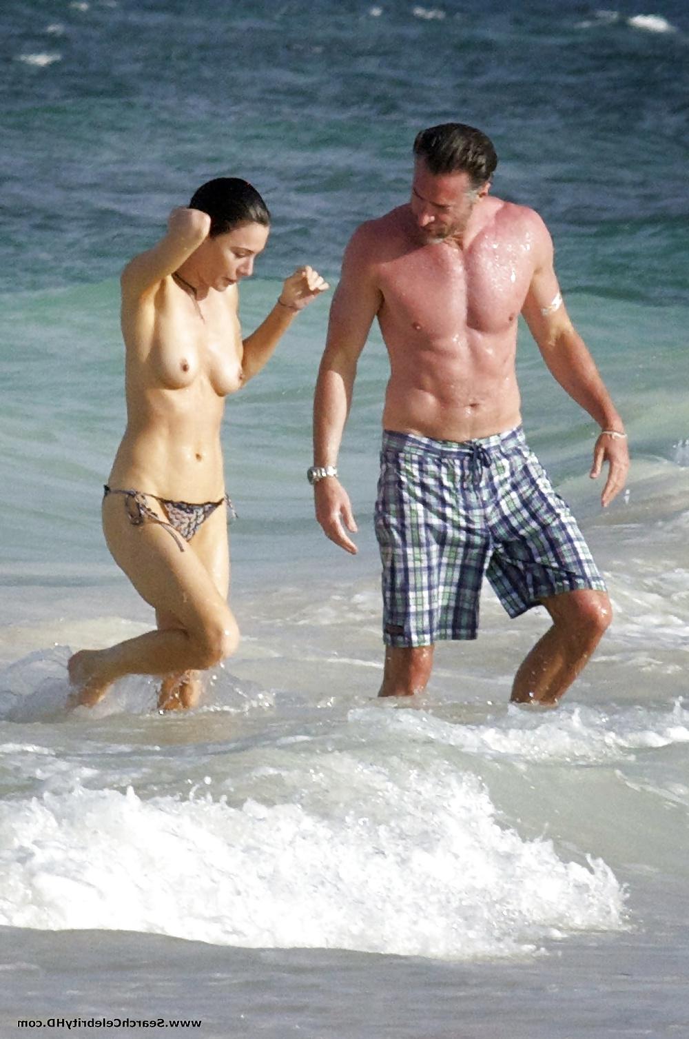 25P Jaime Murray Topless On The Beach in Mexico