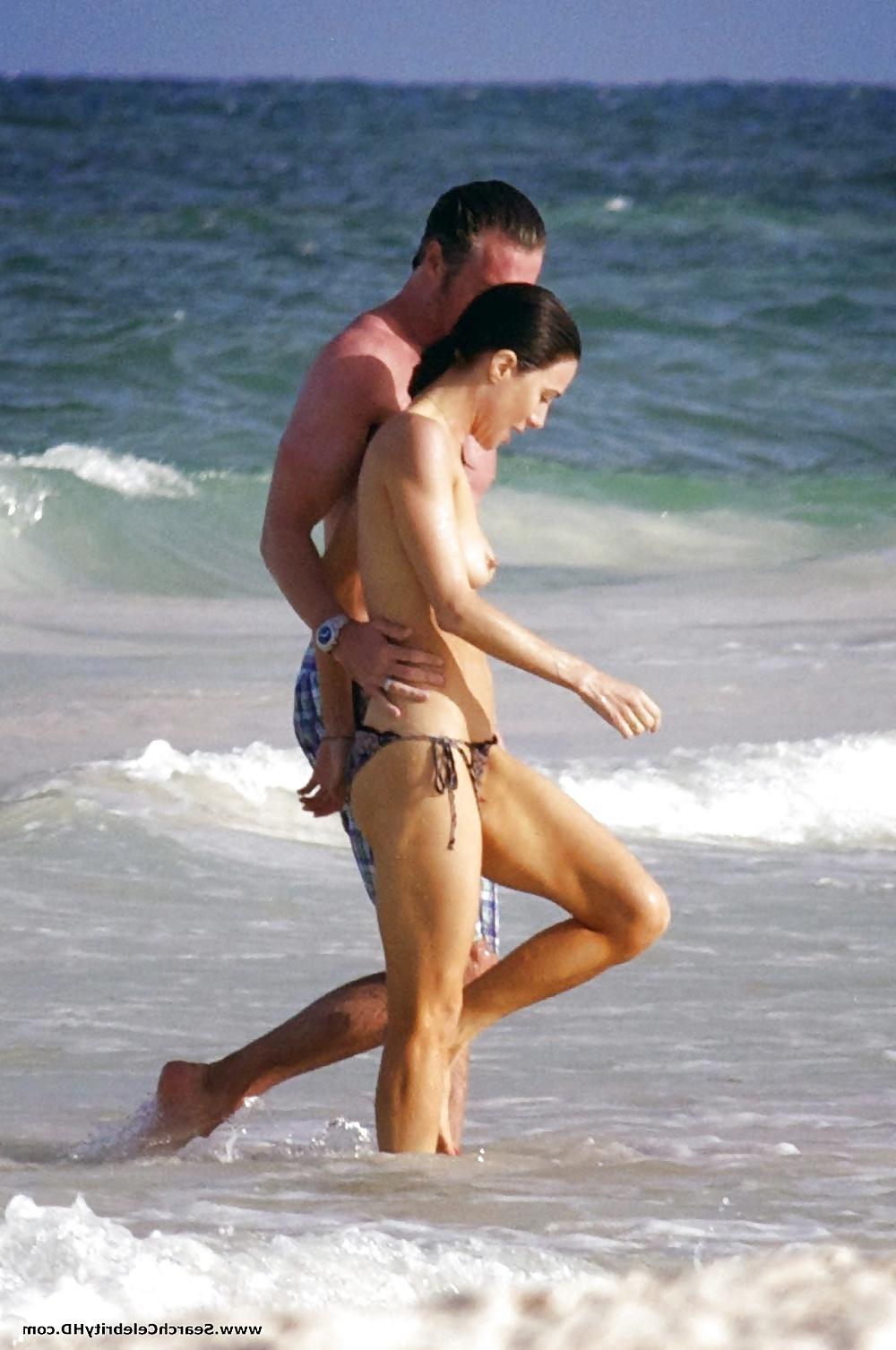 25P Jaime Murray Topless On The Beach in Mexico