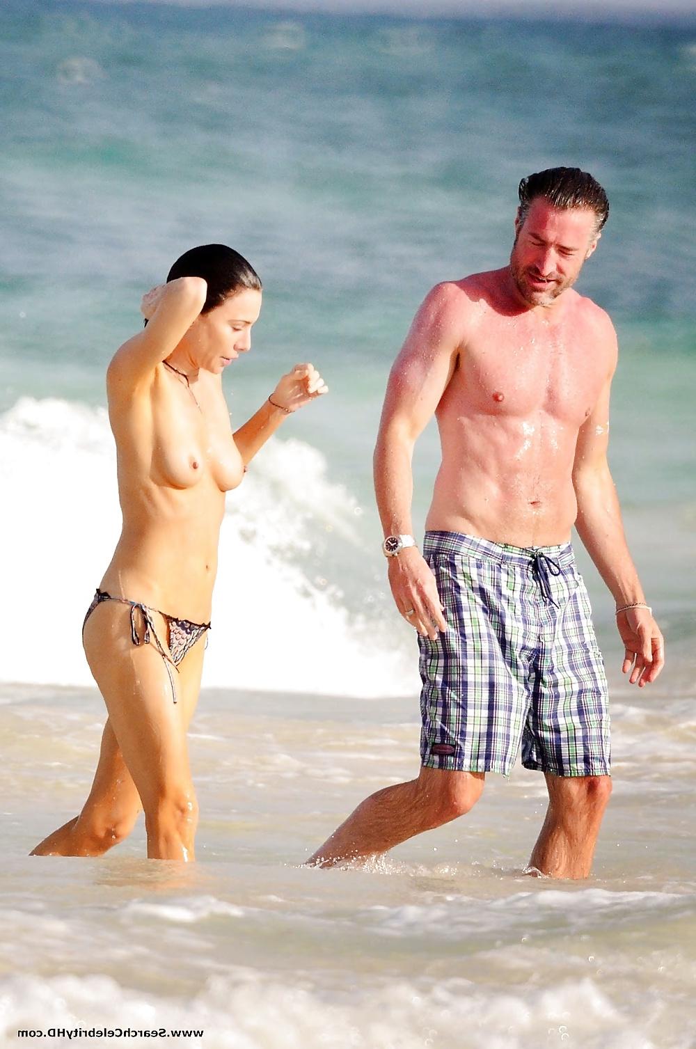 25P Jaime Murray Topless On The Beach in Mexico