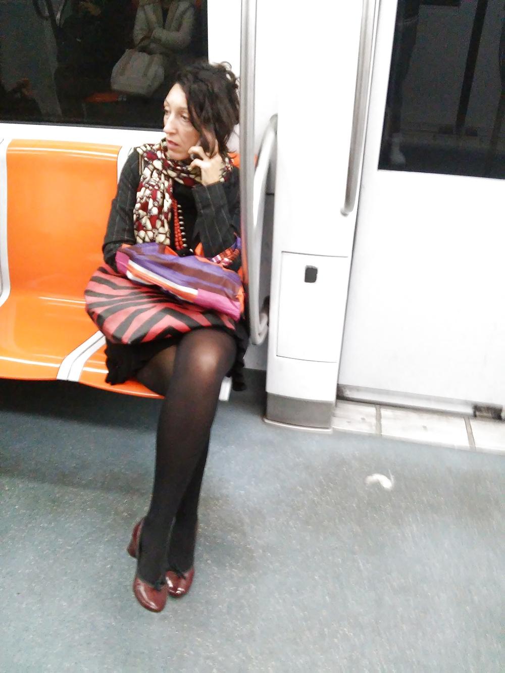 12P Italian (MILF) woman photographed in the subway (Italy) 2