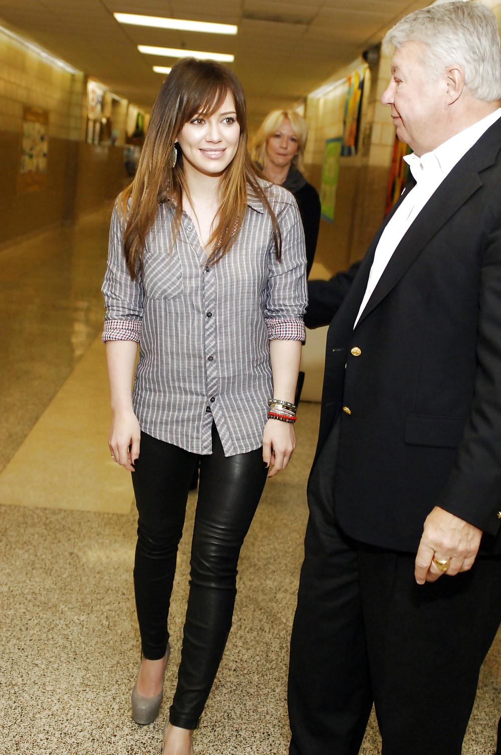 11P Hilary Duff in Leather Pants Blessings in a Backpack Chicago