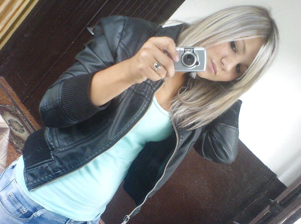 25P Teen girls in leather jacket 
