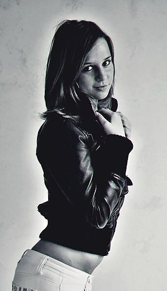 25P Teen girls in leather jacket 