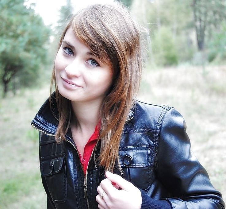 25P Teen girls in leather jacket 