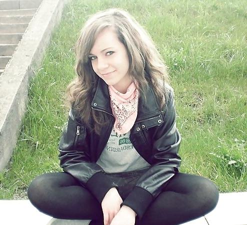25P Teen girls in leather jacket 