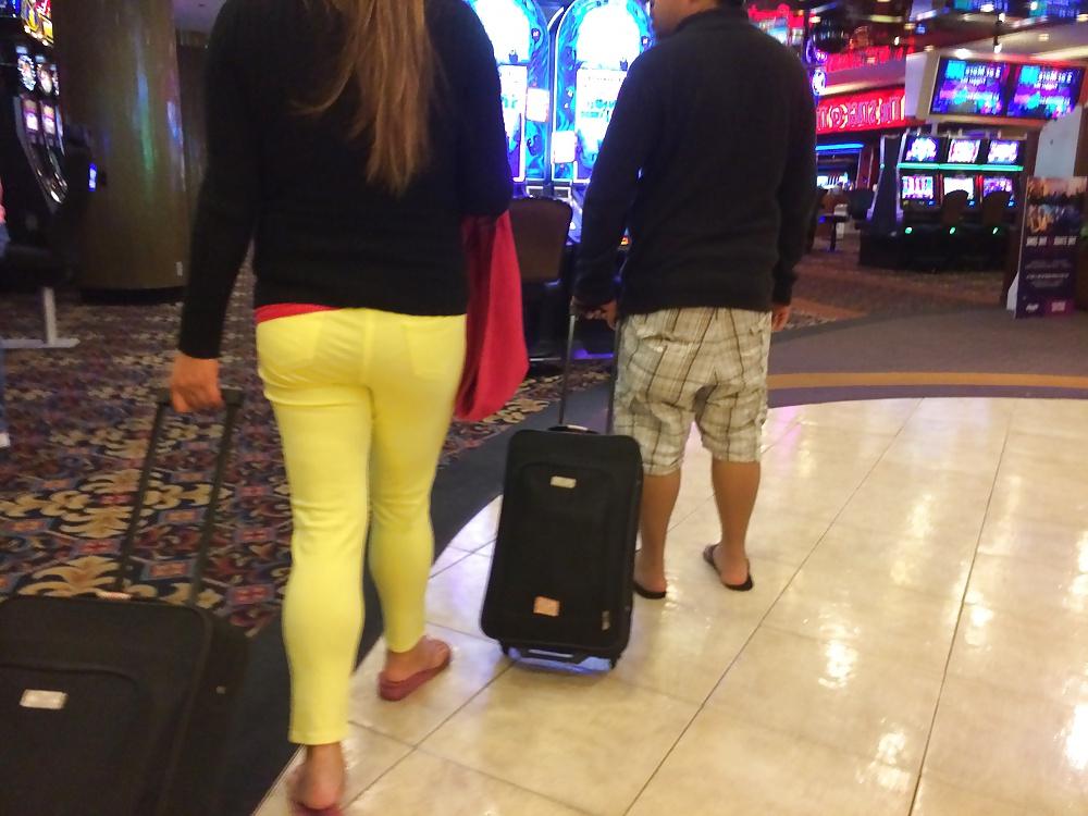 7P Young Filipina In Tight Yellow Pants Sweet Ass VPL