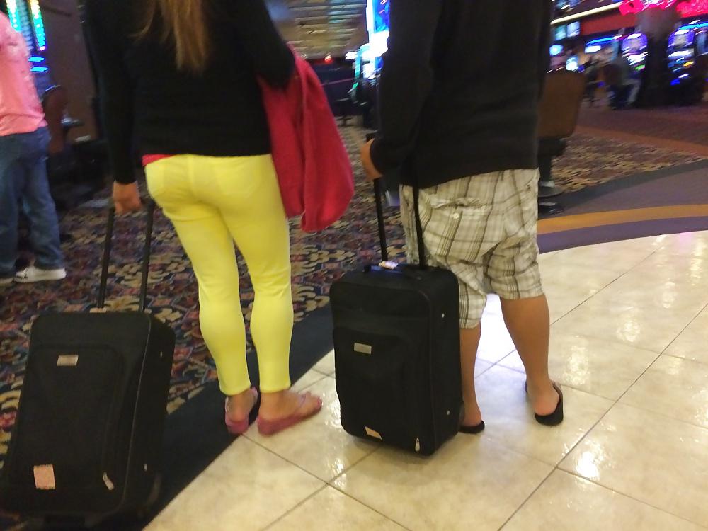 7P Young Filipina In Tight Yellow Pants Sweet Ass VPL