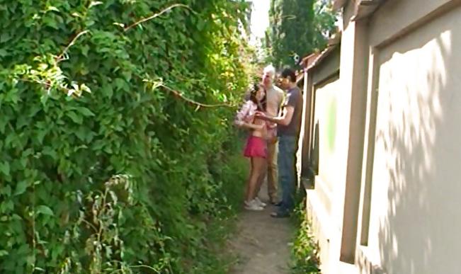 15P 2 old guys fuck a nice teen outdoor
