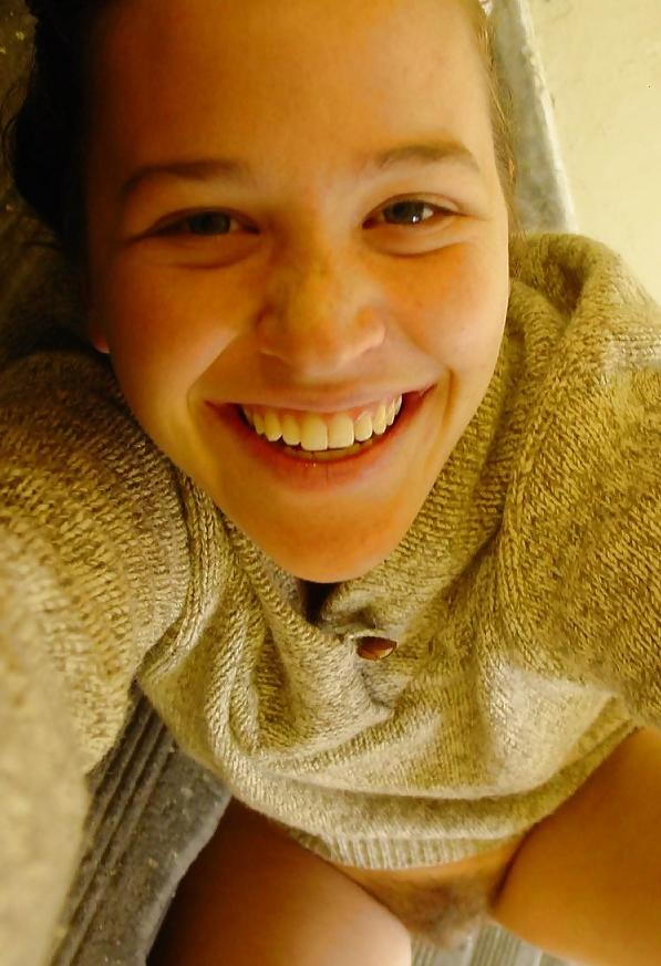 25P Bottomless and Hairy wearing a Sweater