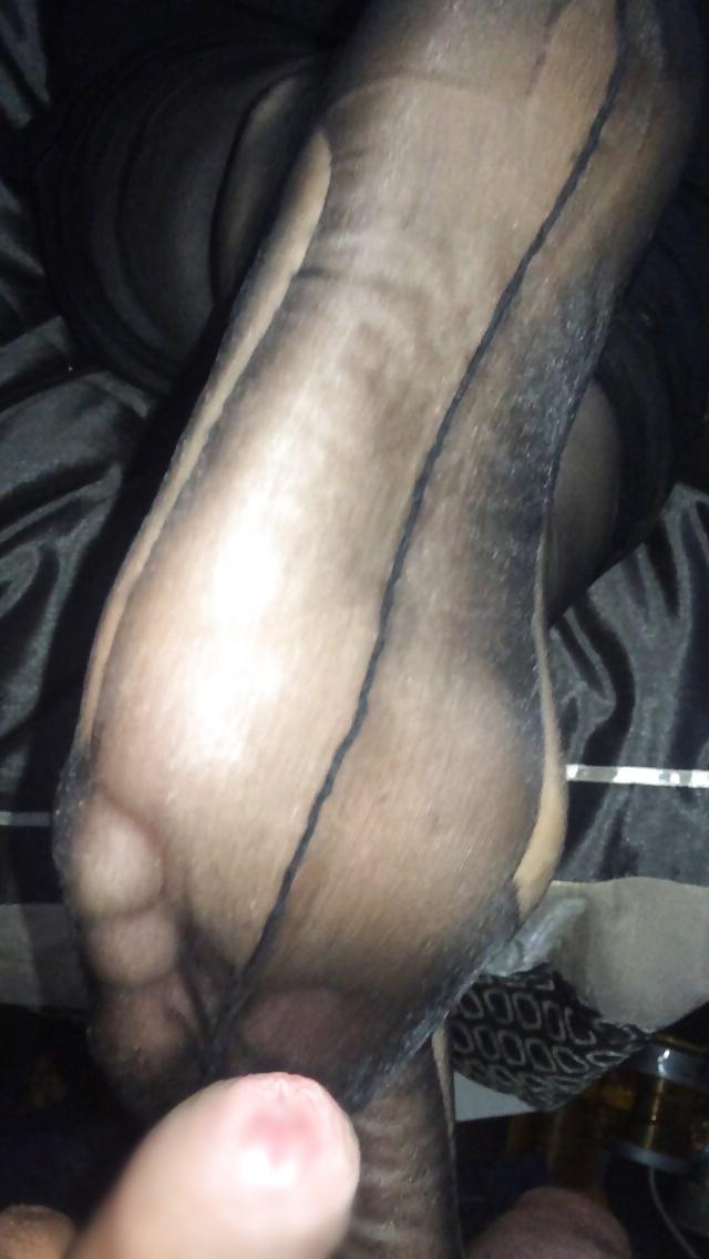 9P Black fully fashioned nylon stockings