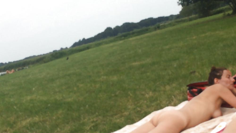 25P Nude beach voyeur