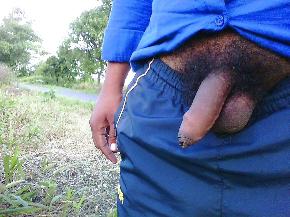 4P My cock outdoor on road side flashing